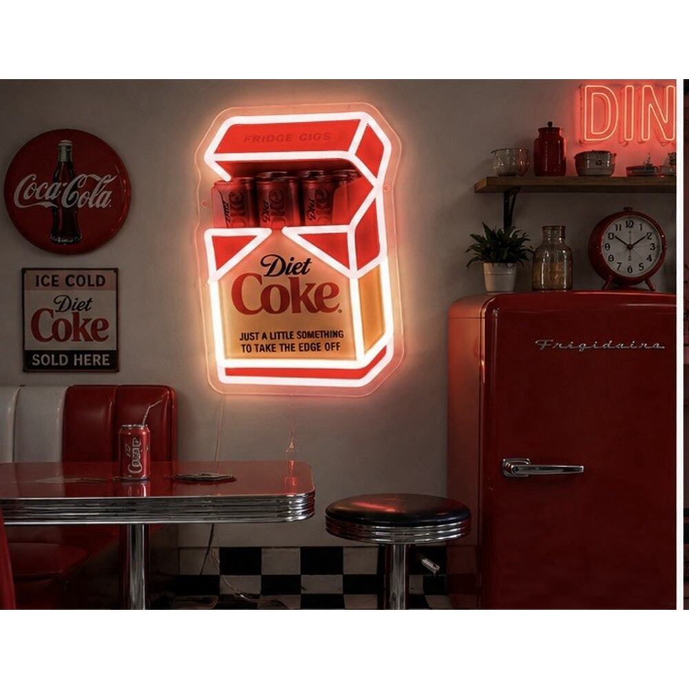 Diet Coke Cig Fridge “Just A Little Something To Take The Edge Off” LED 11.8x8.2 - Picture 3 of 3